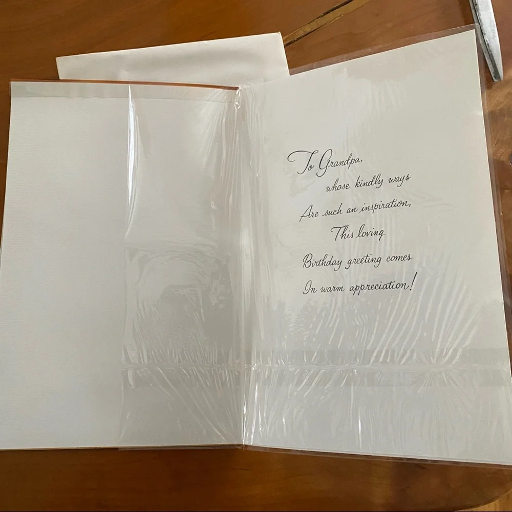 MCM Happy Birthday Grandpa Greeting Card with Original Envelope